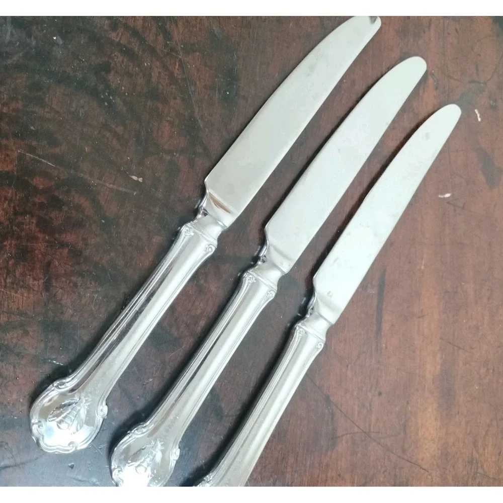 Wallace Napoleon Bee Flatware Dinner Knives Lot of 3 Stainless Steel China